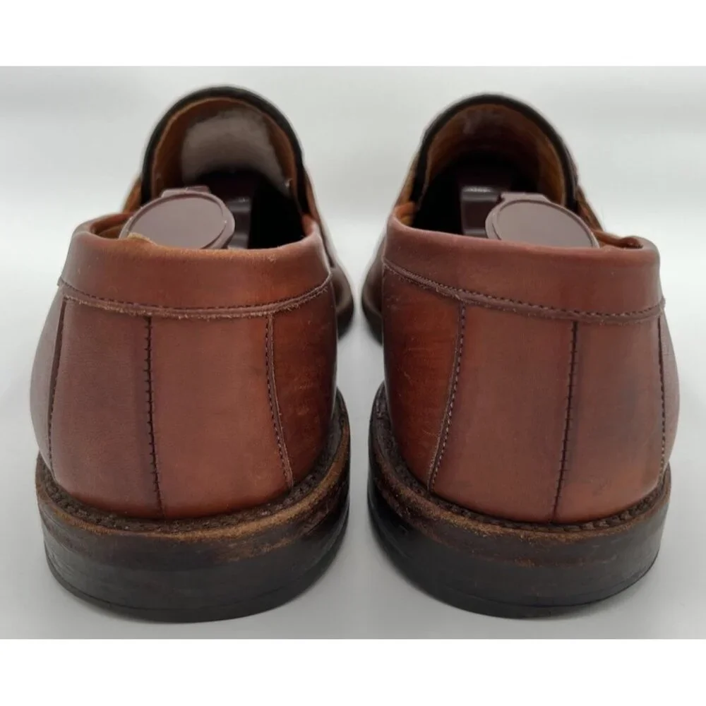 Allen Edmonds Leyland Chili Brown Leather Penny Loafer Dress Shoes Men's 10D